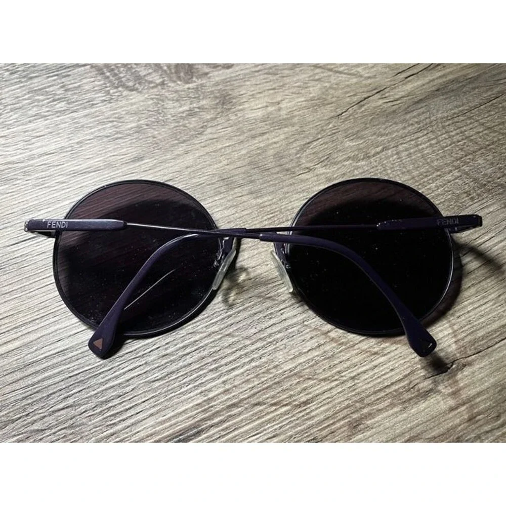 Fendi Women Sunglasses PurpleMetal Frame Round Eyewear Waves Made in Italy